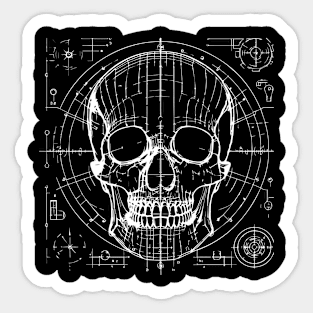 skull techno design Sticker